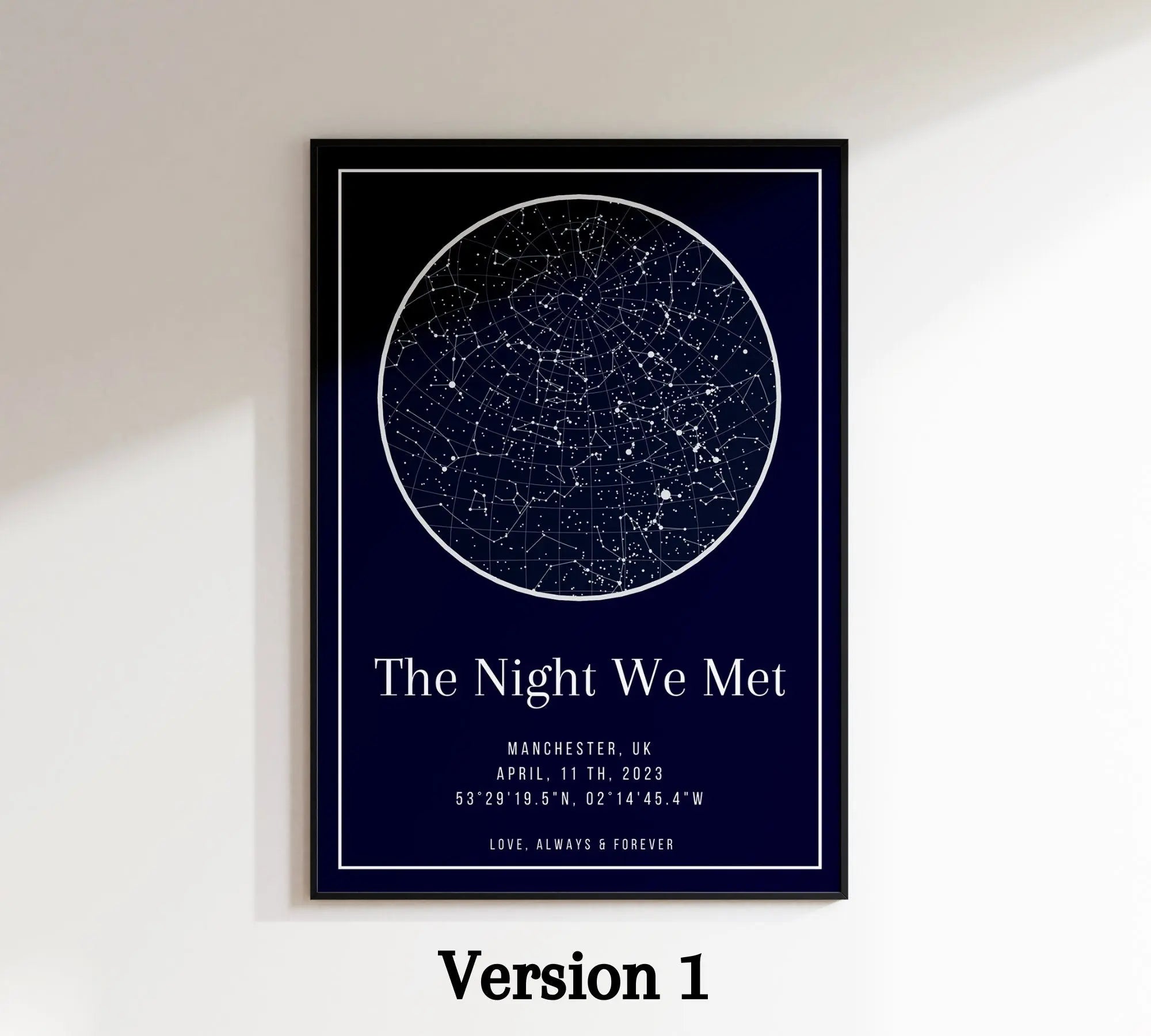 Custom Star Map Print, Night We Met Anniversary Gift, Night Sky Print, Star Map Poster, Wedding Gift, Constellation Print, Personalised Gift Mein Shop