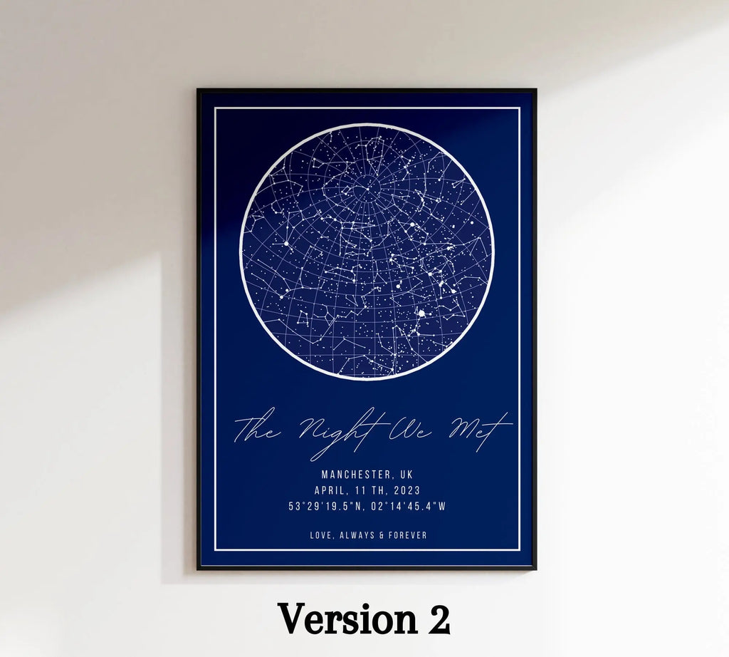 Custom Star Map Print, Night We Met Anniversary Gift, Night Sky Print, Star Map Poster, Wedding Gift, Constellation Print, Personalised Gift Mein Shop