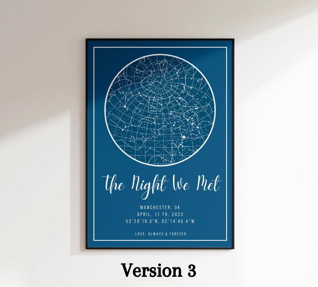 Custom Star Map Print, Night We Met Anniversary Gift, Night Sky Print, Star Map Poster, Wedding Gift, Constellation Print, Personalised Gift Mein Shop