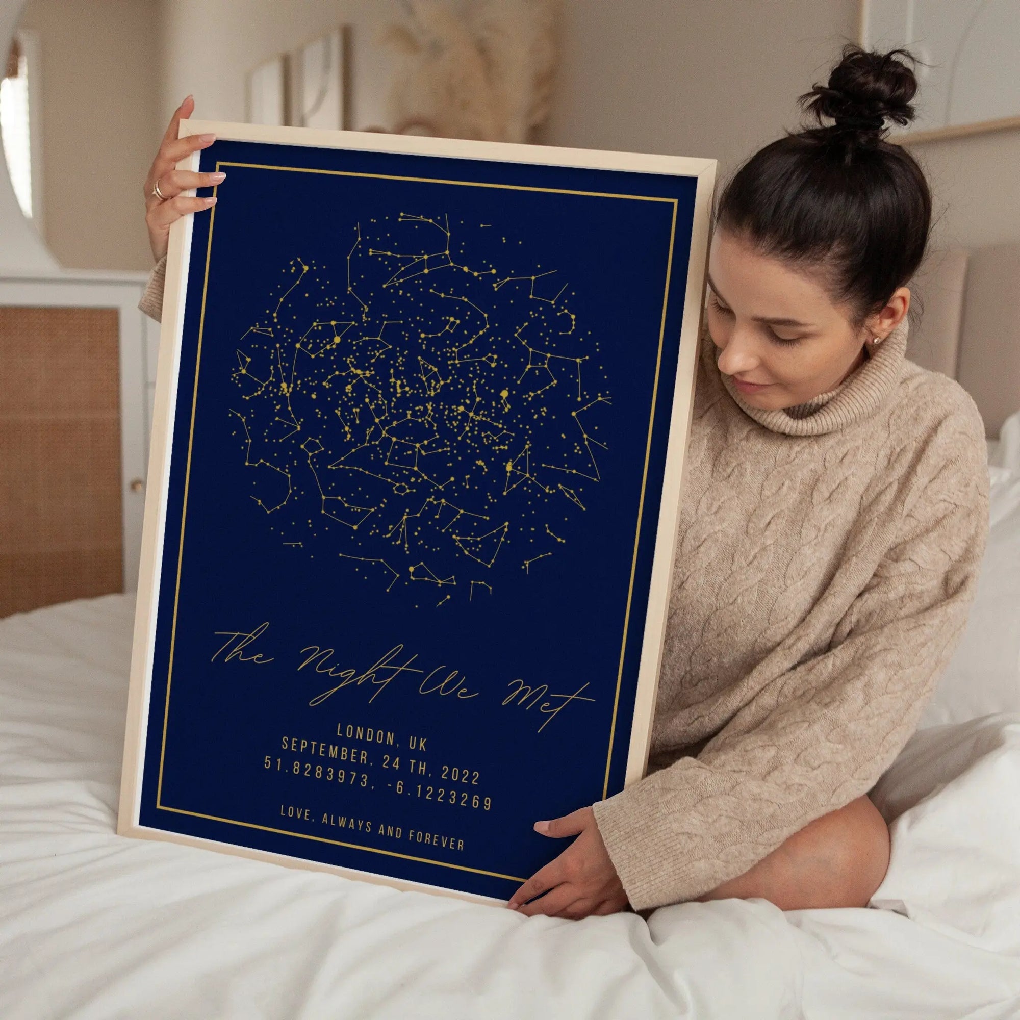 Custom star map by date, Star map night light, Personalized constellation map, Night sky by date, Engagement gift for him and her, mom gift Mein Shop